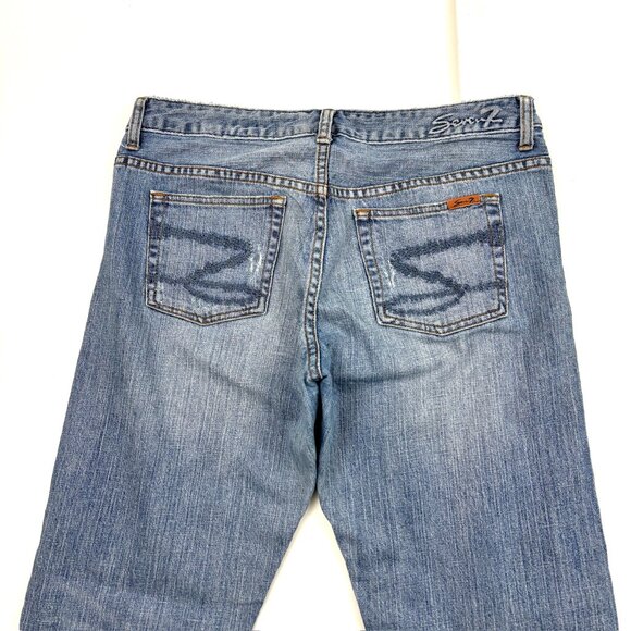 Seven7 Distressed Boyfriend Women's size 30 Medium Wash Blue Denim jeans - Picture 4 of 4